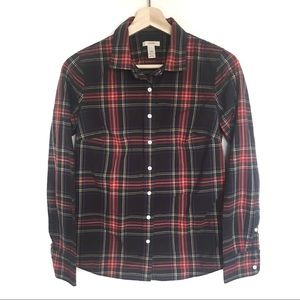 J. Crew Tartan Plaid Perfect Button Down Shirt